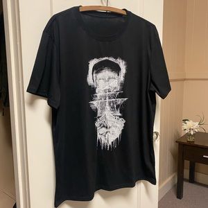 Men’s Skull and Pirate Ship Black Tee XXL